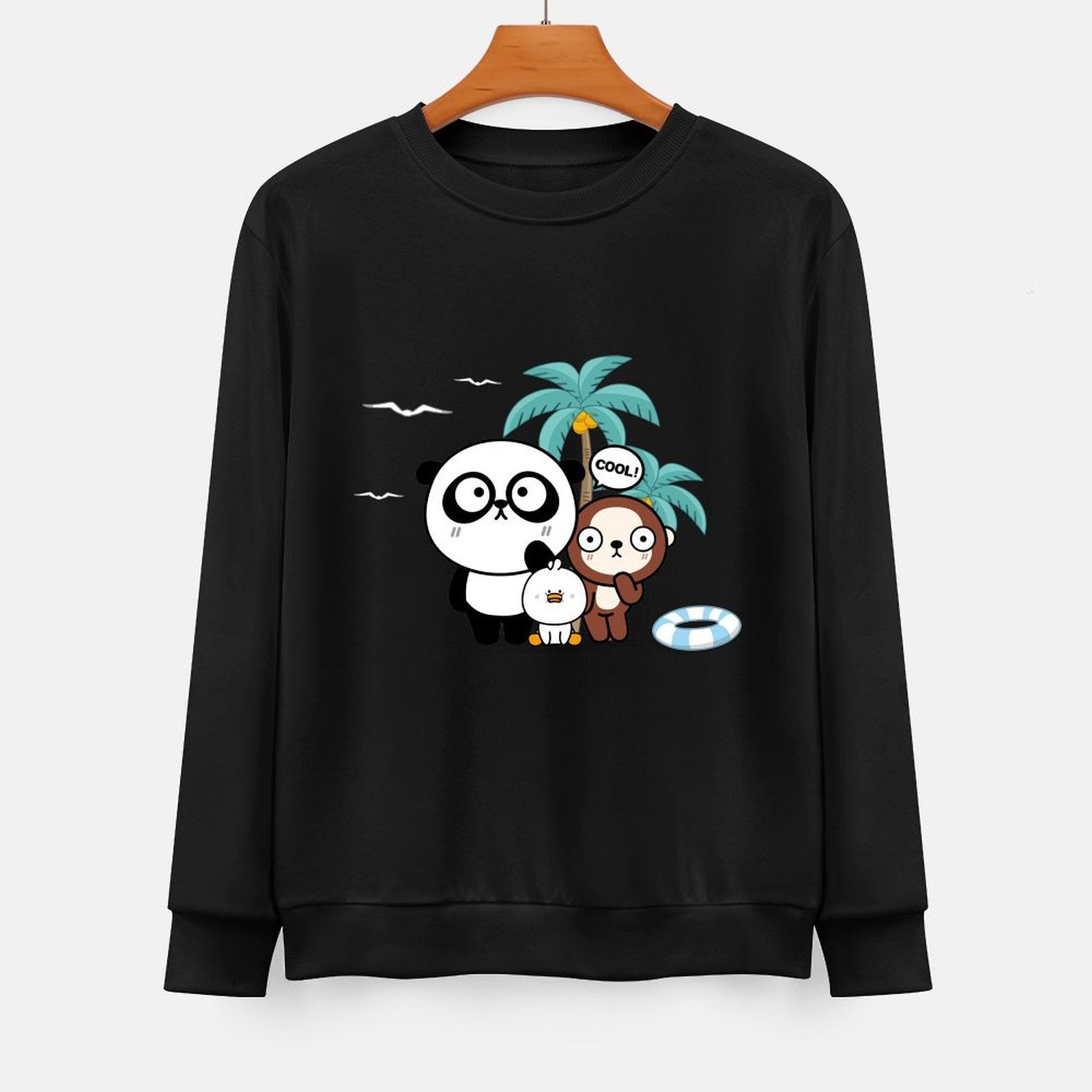 Front Patterned Long Sleeve TopSeamless Comfort